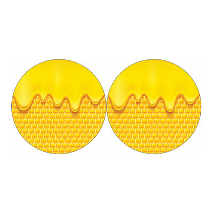 Sweet Honey Honeycomb Print Car Coasters