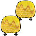 Sweet Honey Honeycomb Print Car Headrest Covers