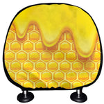 Sweet Honey Honeycomb Print Car Headrest Covers
