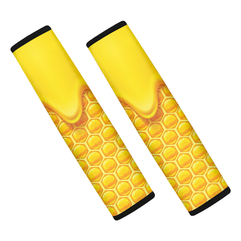 Sweet Honey Honeycomb Print Car Seat Belt Covers