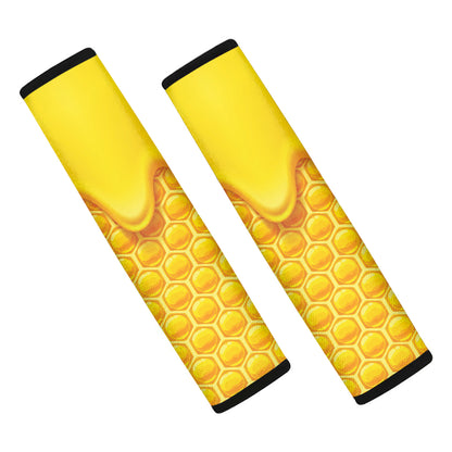 Sweet Honey Honeycomb Print Car Seat Belt Covers
