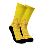 Sweet Honey Honeycomb Print Crew Socks