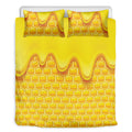 Sweet Honey Honeycomb Print Duvet Cover Bedding Set