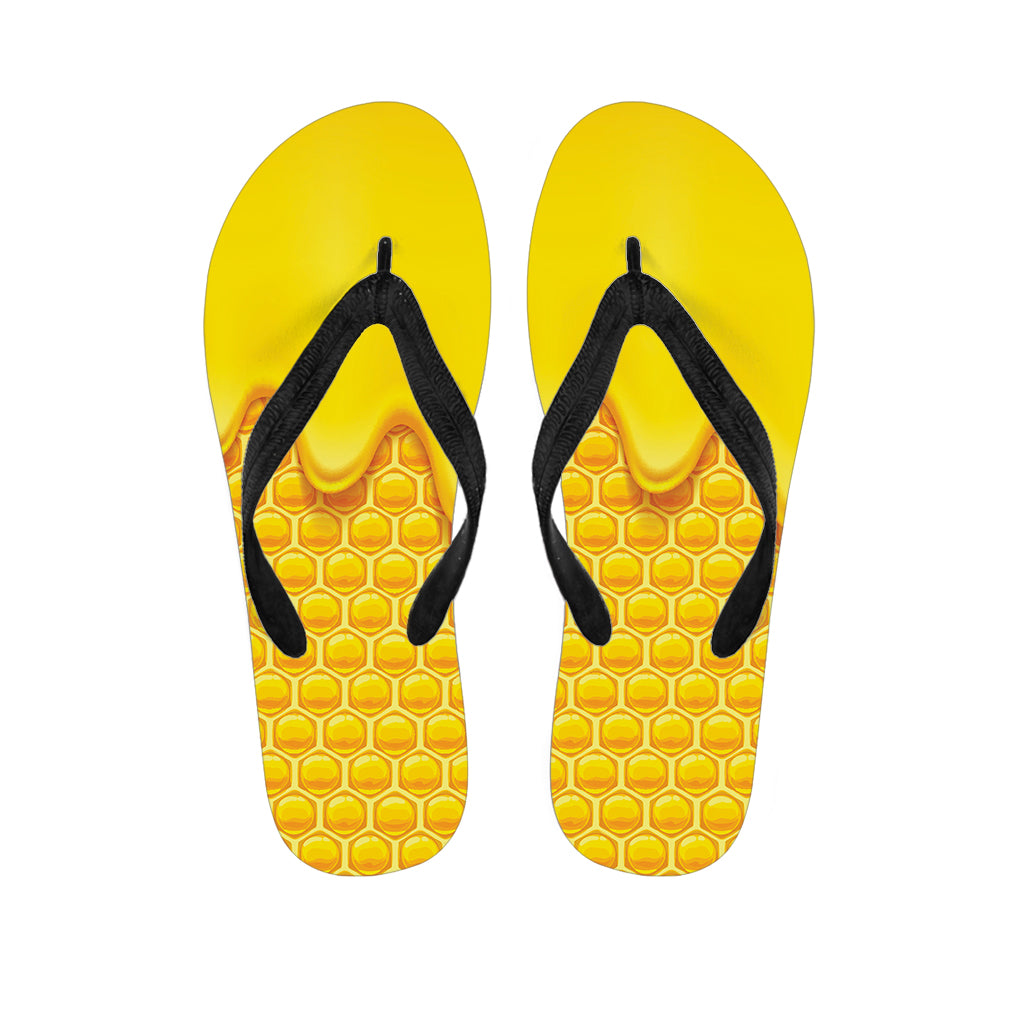 Sweet Honey Honeycomb Print Flip Flops