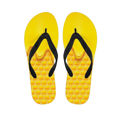 Sweet Honey Honeycomb Print Flip Flops