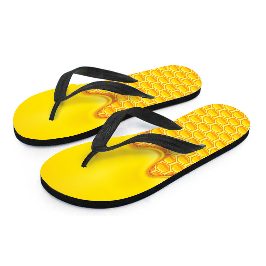 Sweet Honey Honeycomb Print Flip Flops