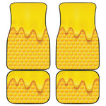 Sweet Honey Honeycomb Print Front and Back Car Floor Mats