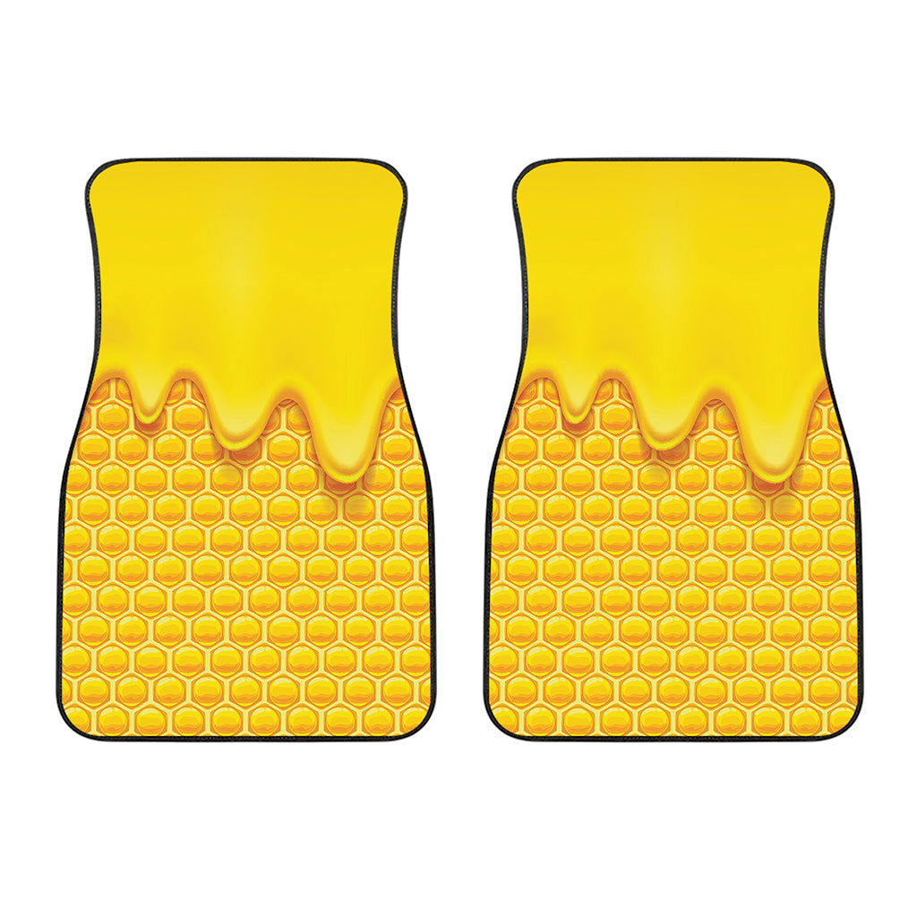 Sweet Honey Honeycomb Print Front Car Floor Mats