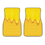 Sweet Honey Honeycomb Print Front Car Floor Mats