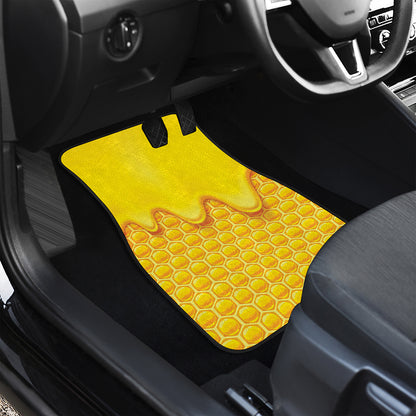 Sweet Honey Honeycomb Print Front Car Floor Mats