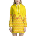 Sweet Honey Honeycomb Print Pullover Hoodie Dress
