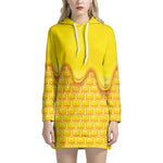 Sweet Honey Honeycomb Print Hoodie Dress