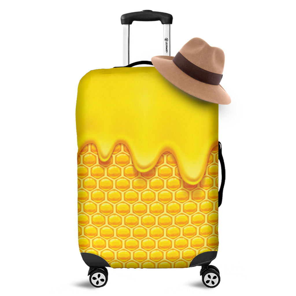 Sweet Honey Honeycomb Print Luggage Cover