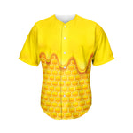 Sweet Honey Honeycomb Print Men's Baseball Jersey