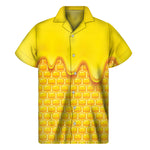 Sweet Honey Honeycomb Print Men's Short Sleeve Shirt