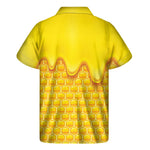 Sweet Honey Honeycomb Print Men's Short Sleeve Shirt