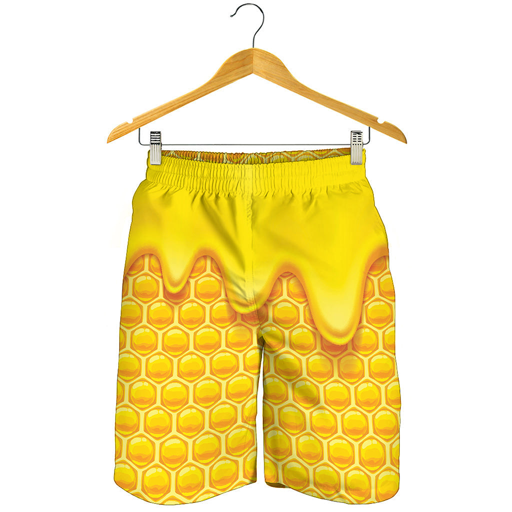 Sweet Honey Honeycomb Print Men's Shorts