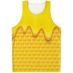 Sweet Honey Honeycomb Print Men's Tank Top