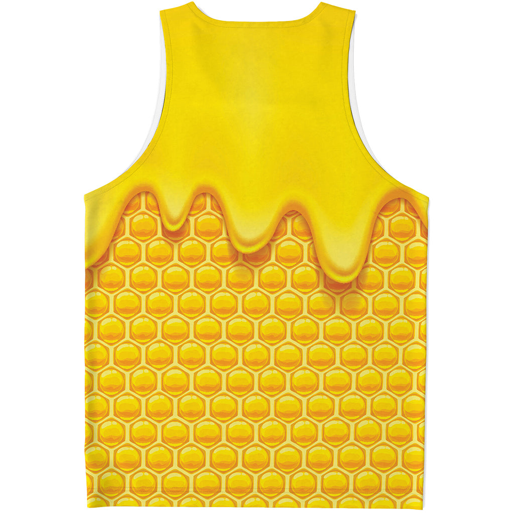 Sweet Honey Honeycomb Print Men's Tank Top