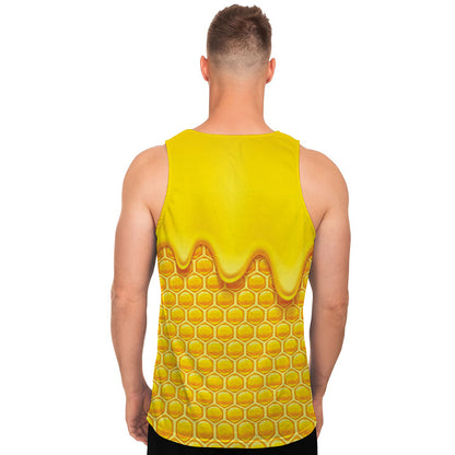 Sweet Honey Honeycomb Print Men's Tank Top