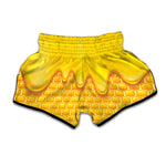 Sweet Honey Honeycomb Print Muay Thai Boxing Shorts