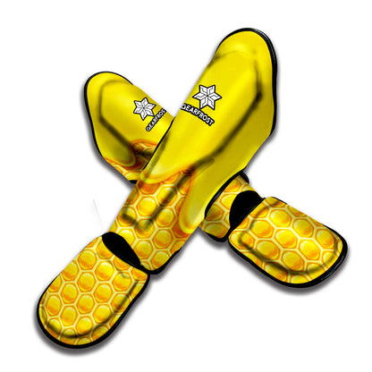 Sweet Honey Honeycomb Print Muay Thai Shin Guard