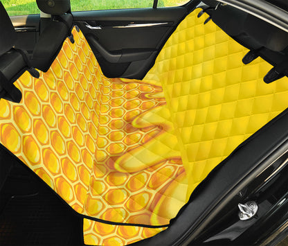 Sweet Honey Honeycomb Print Pet Car Back Seat Cover