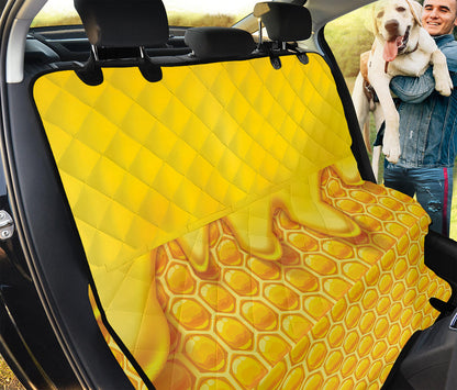 Sweet Honey Honeycomb Print Pet Car Back Seat Cover