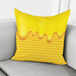Sweet Honey Honeycomb Print Pillow Cover