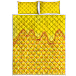 Sweet Honey Honeycomb Print Quilt Bed Set