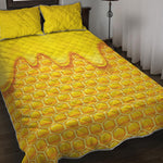 Sweet Honey Honeycomb Print Quilt Bed Set
