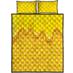 Sweet Honey Honeycomb Print Quilt Bed Set