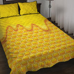 Sweet Honey Honeycomb Print Quilt Bed Set