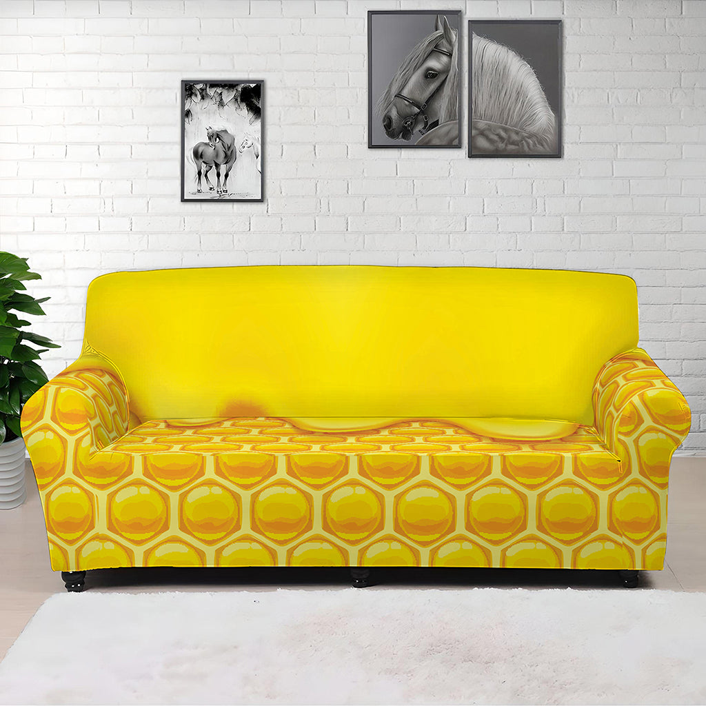 Sweet Honey Honeycomb Print Sofa Cover