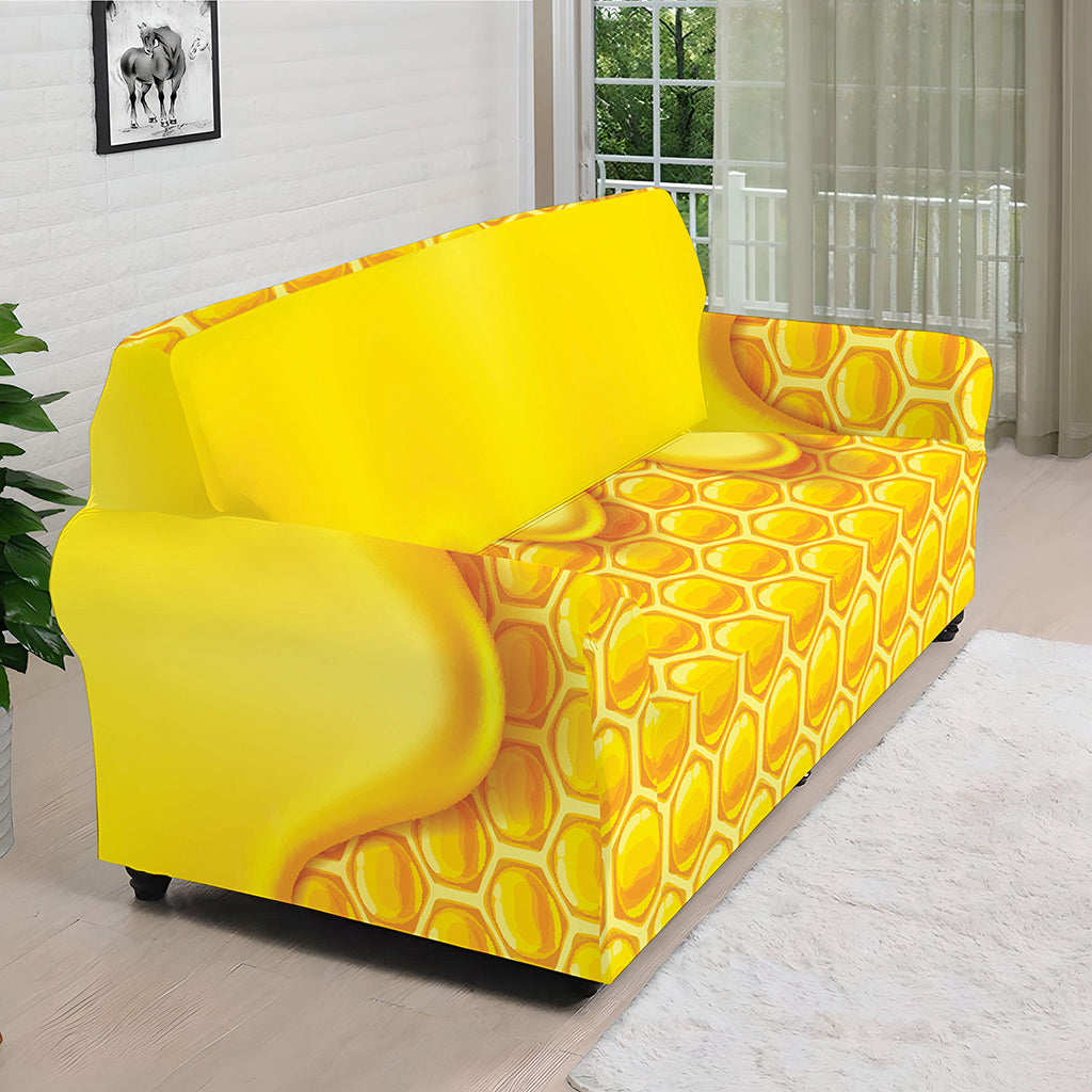 Sweet Honey Honeycomb Print Sofa Cover
