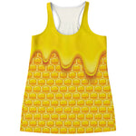 Sweet Honey Honeycomb Print Women's Racerback Tank Top