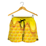 Sweet Honey Honeycomb Print Women's Shorts