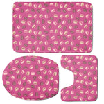 Sweet Macarons Pattern Print 3 Piece Bath Mat Set