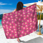 Sweet Macarons Pattern Print Beach Sarong Wrap