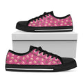 Sweet Macarons Pattern Print Black Low Top Sneakers