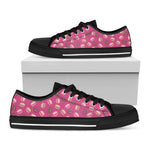 Sweet Macarons Pattern Print Black Low Top Shoes