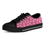 Sweet Macarons Pattern Print Black Low Top Shoes