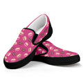 Sweet Macarons Pattern Print Black Slip On Sneakers