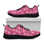 Sweet Macarons Pattern Print Black Sneakers