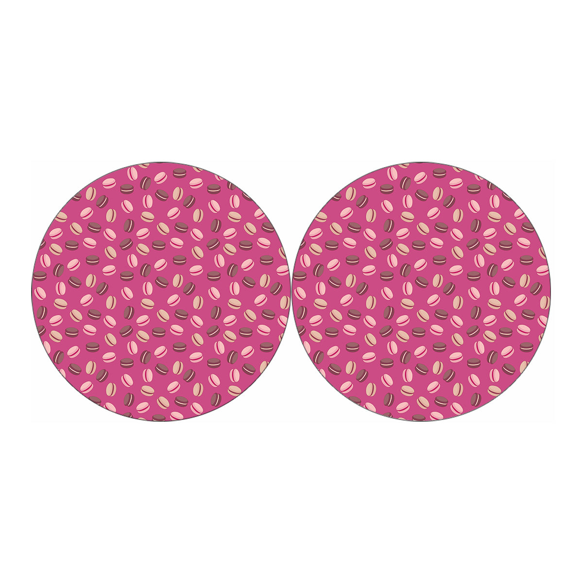 Sweet Macarons Pattern Print Car Coasters