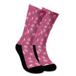 Sweet Macarons Pattern Print Crew Socks