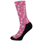 Sweet Macarons Pattern Print Crew Socks