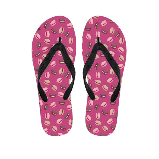 Sweet Macarons Pattern Print Flip Flops