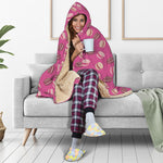 Sweet Macarons Pattern Print Hooded Blanket