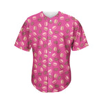 Sweet Macarons Pattern Print Men's Baseball Jersey
